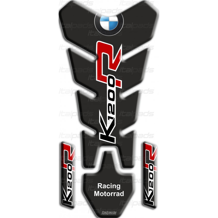 AZ Graphishop Adesivo Paraserbatoio 3D Per BMW K 1200 R - GP-301(M) - Color Nero/Grigio - Made In Italy - 3