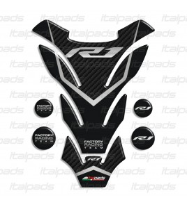 Paraserbatoio resinato per Yamaha R1 mod. "Detroit" grigio carbonio + 4 Gratis!!