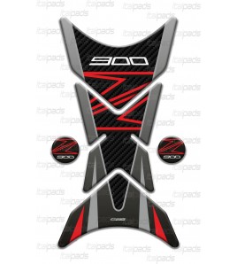 Paraserbatoio rosso/effetto carbonio, mod. "Shark" per kawasaki Z900
