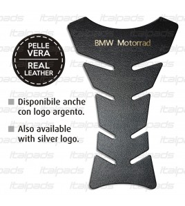 Paraserbatoio Vera Pelle nero mod. "Classic oro" per BMW