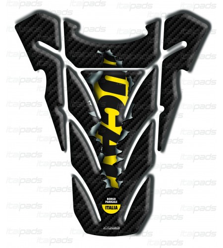 Paraserbatoio "Top wings Rip" carbon look/giallo per DUCATI Monster