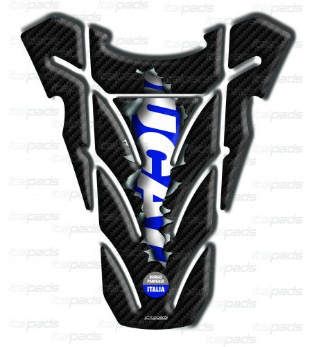 Paraserbatoio "Top wings Rip" carbon look/bleu per DUCATI Monster  Misure cm. 15,6x18