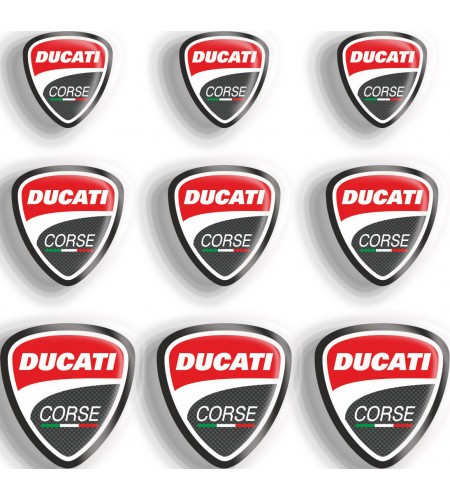 Set Stickers decorativi in resina, Ducati, varie misure.