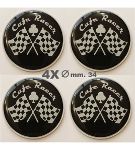 Adesivi in resina stickers Cafe Racer diam. 34 mm.