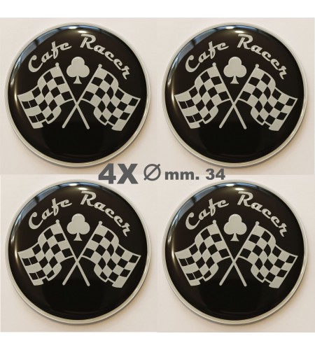 Adesivi in resina stickers Cafe Racer diam. 34 mm.