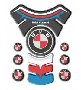 Paraserbatoio resinato per BMW TANK PAD "De Luxe" logo rosso