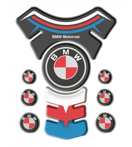 Paraserbatoio resinato per BMW TANK PAD "De Luxe" logo rosso