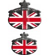 Kit n. 2 Stickers Union Jack bandiera inglese Range Rover Nero/Nero