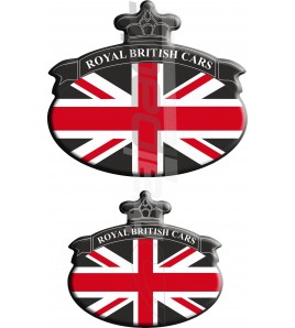 Kit n. 2 Stickers Union Jack bandiera inglese Range Rover Nero/Nero