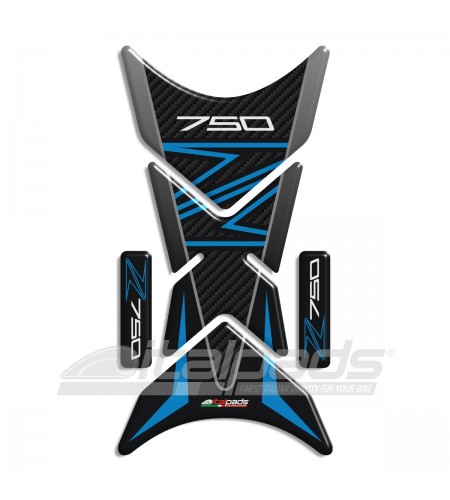 Paraserbatoio compatibile per kawasaki Z750 blu/azzurro, mod. "Shark"+ 2 Omaggio