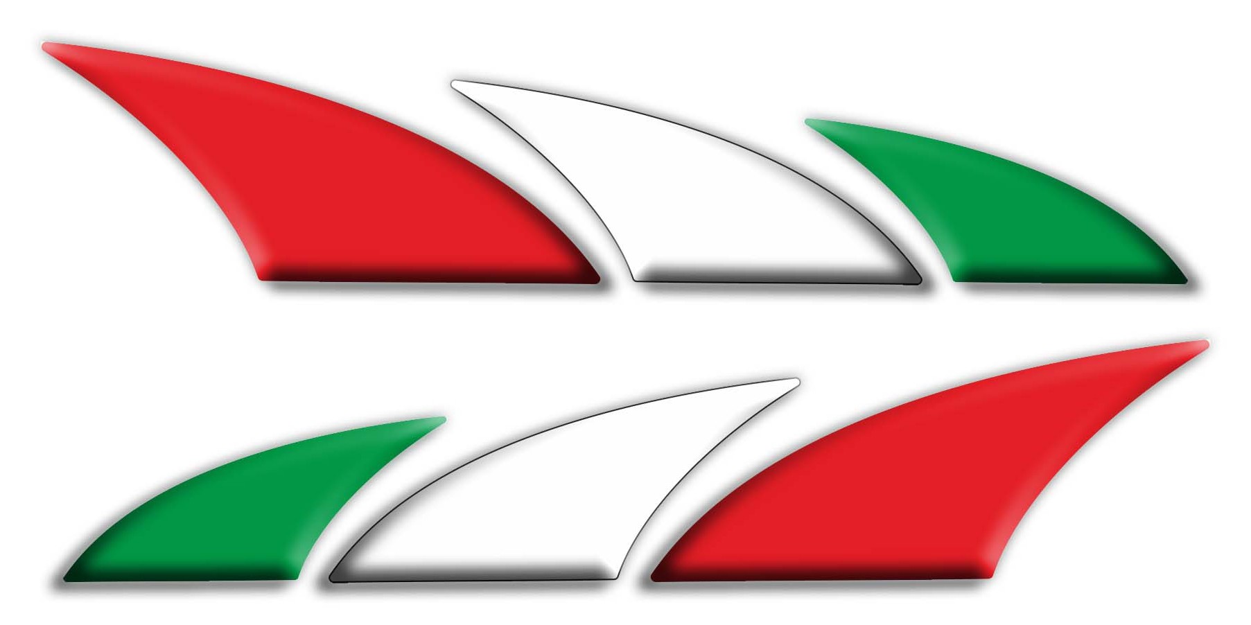 Bonfinity 2 Adesivi Bandiera Italiana 3D per Auto e Moto Tuning Sticker Stemma Adesivo Tricolore Italia Esterno Emblema 5,8 x 1,4 cm 